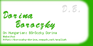 dorina boroczky business card